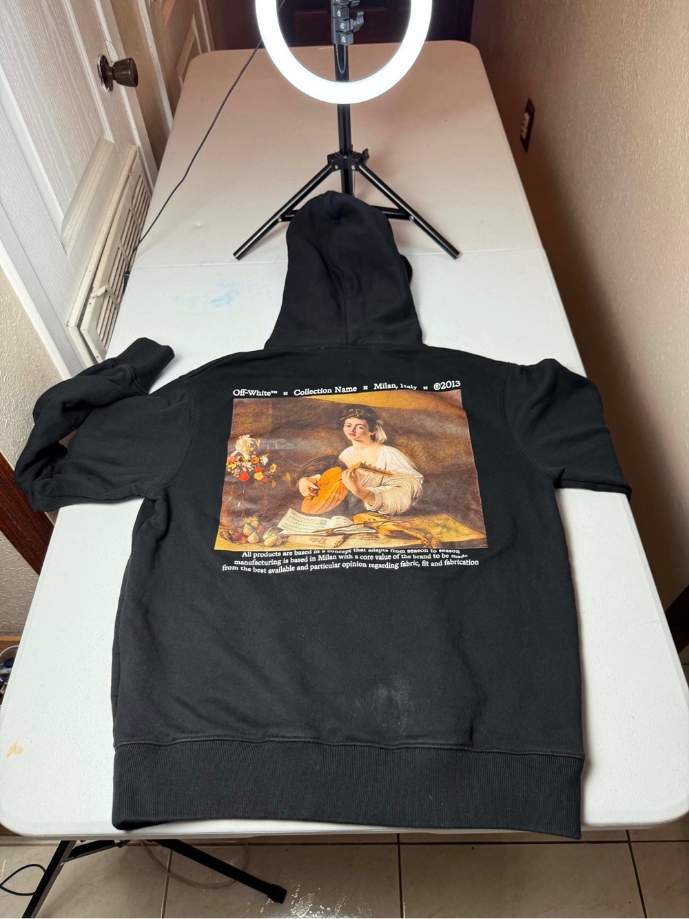 Off-White Caravaggio Lute Slim Fit Hoodie Mens size M